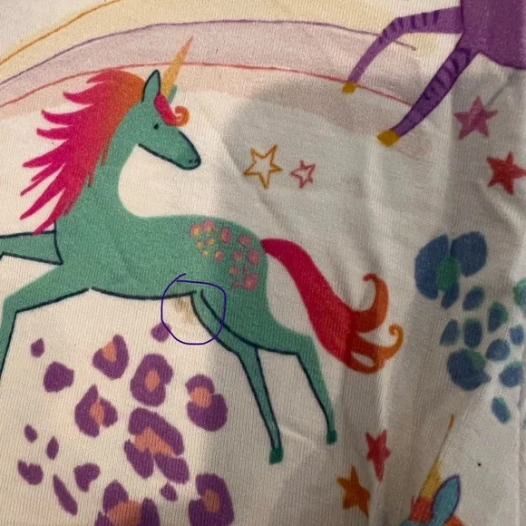 Little Sleepies Unicorn Magic Short Sleeve & Short Pajama Set Size 18-24M GUC - Picture 8 of 8